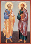 Икона славных и всехвальных первоверховных Апостолов Петра и Павла